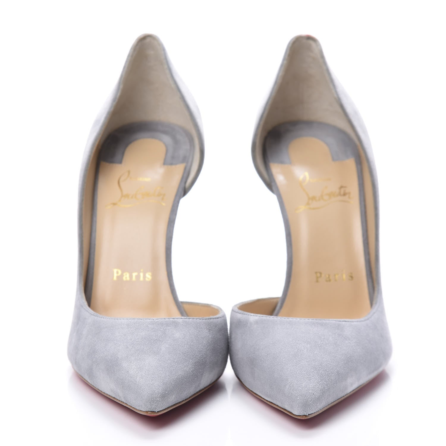 Christian Louboutin Veau Velour Iriza 100 Pumps 37.5 Gray 2 of 9