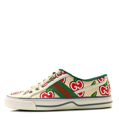 Gucci Canvas Web GG Apple Womens 1977 Tennis Sneakers 37 Ivory Red Mystic White New Shamarock 1 of 12