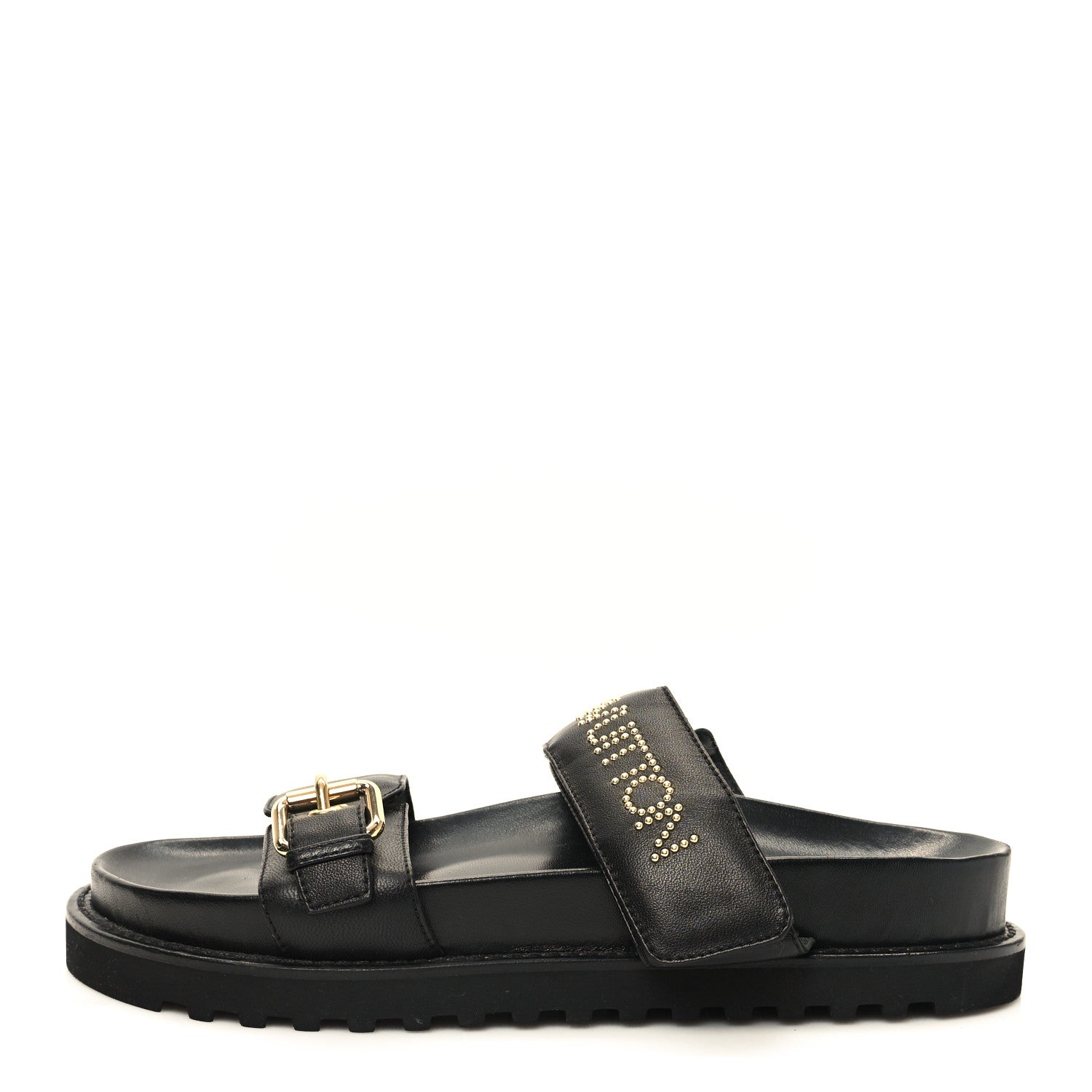 Louis Vuitton Lambskin Studded Paseo Flat Comfort Mule 38.5 Black 1 of 11
