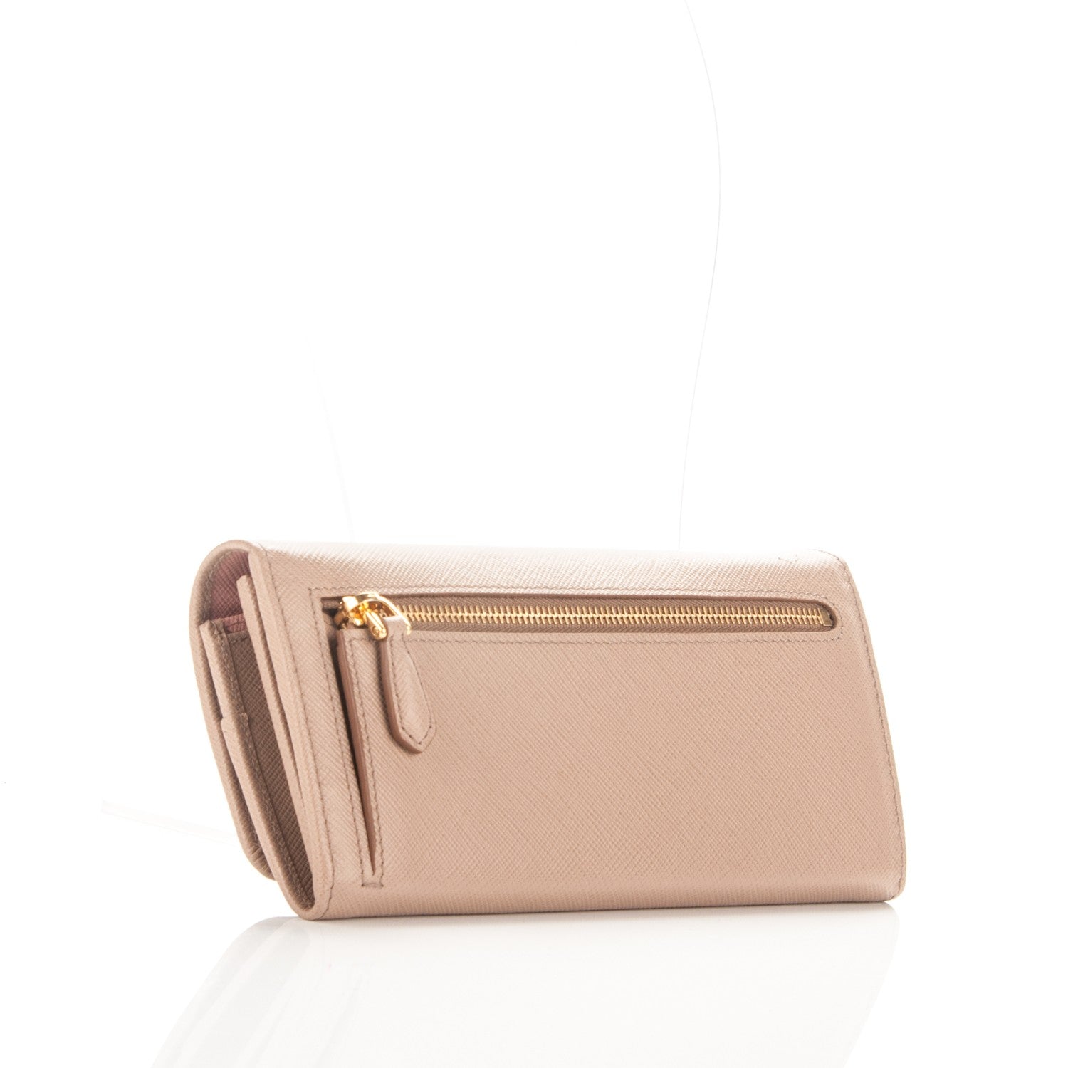 Prada Saffiano Colour Continental Flap Wallet Cammeo Orchidea 3 of 7
