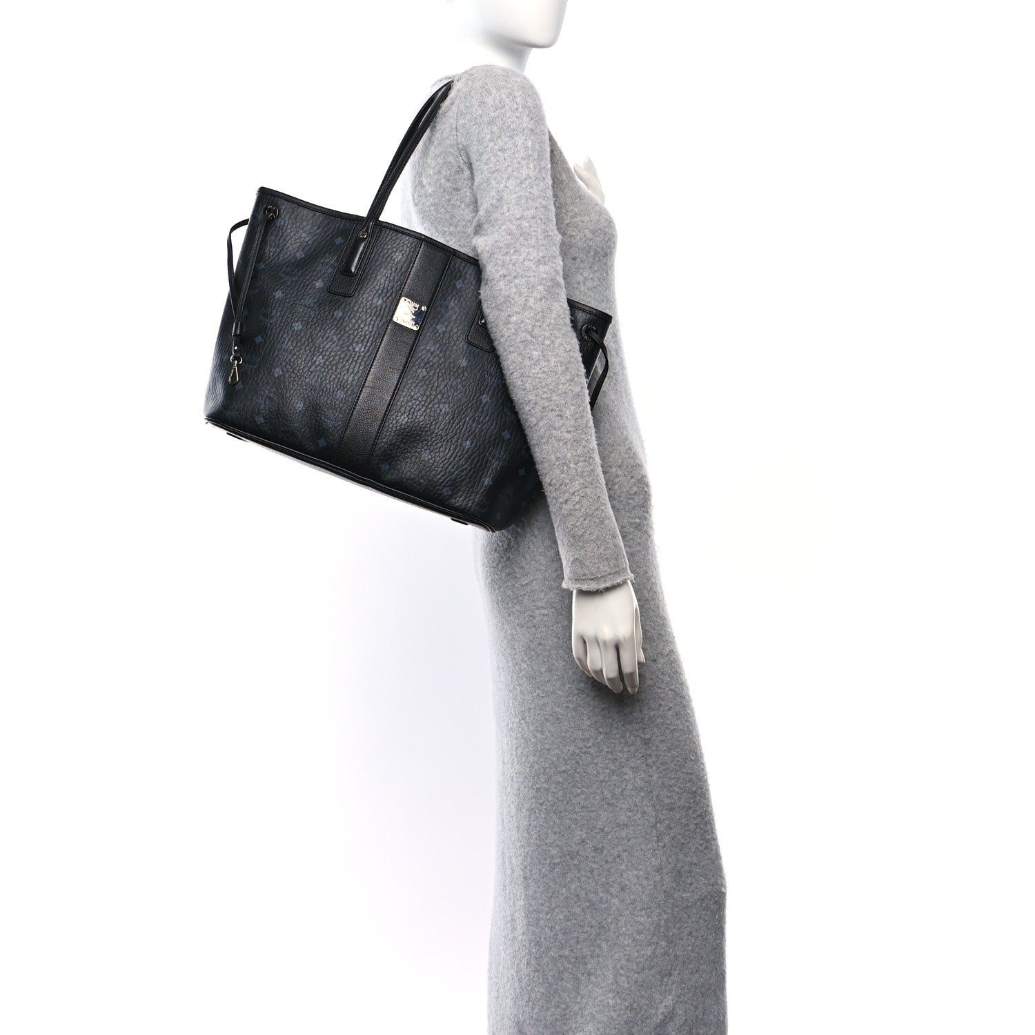 MCM Visetos Medium Liz Reversible Shopper Tote Black 2 of 18