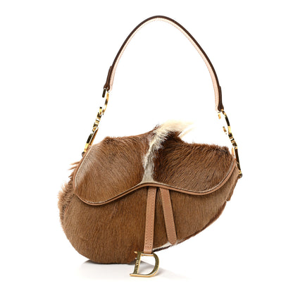 Christian Dior Pony Hair Saddle Bag Brown 1 of 10