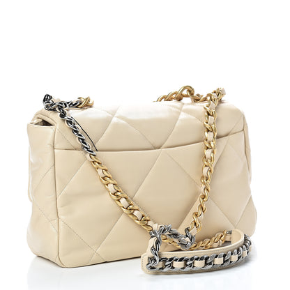 Chanel Goatskin Quilted Large 19 Flap Beige 2 of 10