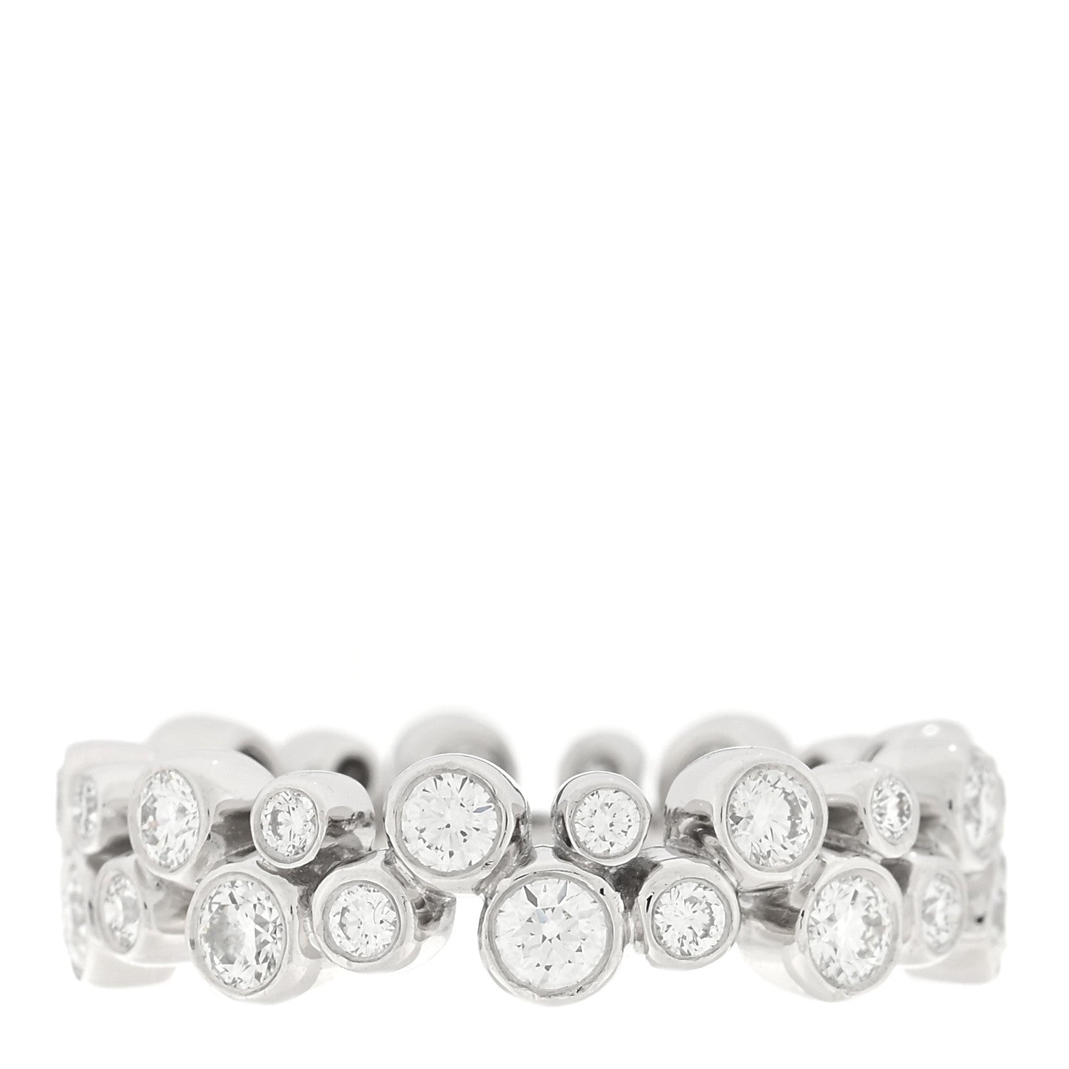 Tiffany Platinum Diamond Bubble Band Ring 51 5.75 3 of 5