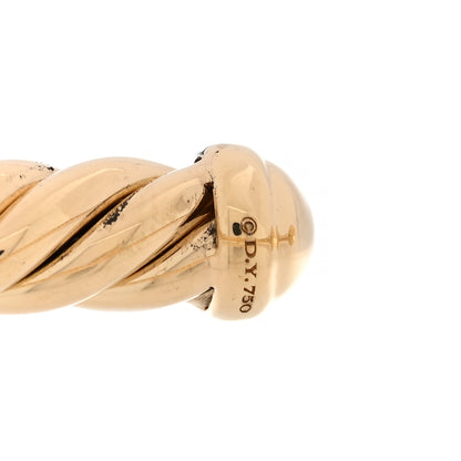 David Yurman 18K Yellow Gold Diamond 4mm Cablespira X Station Cable Bracelet 3 of 3