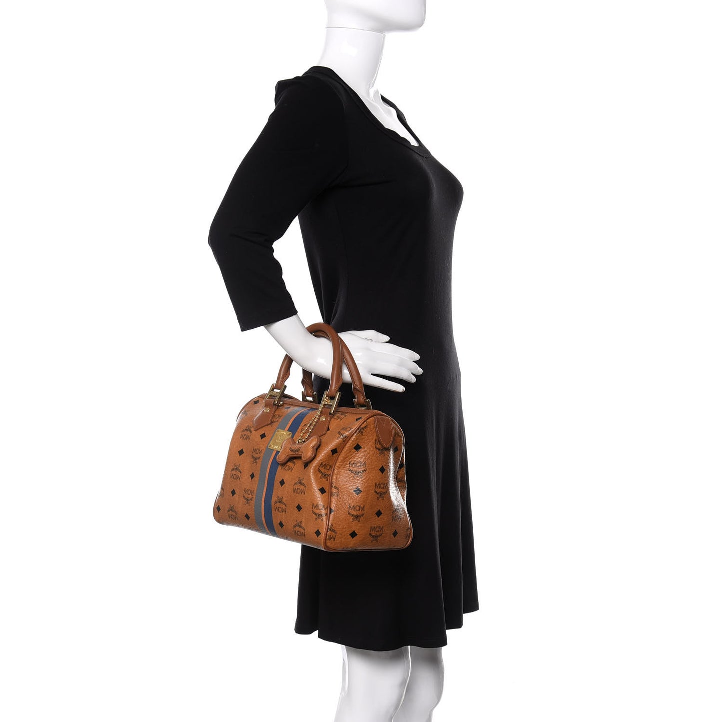 Visetos Dog Bone Boston Bag Cognac