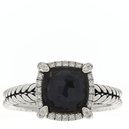 David Yurman Sterling Silver Diamond Black Orchid 9mm Chatelaine Pave Bezel Ring 62 10 1 of 4
