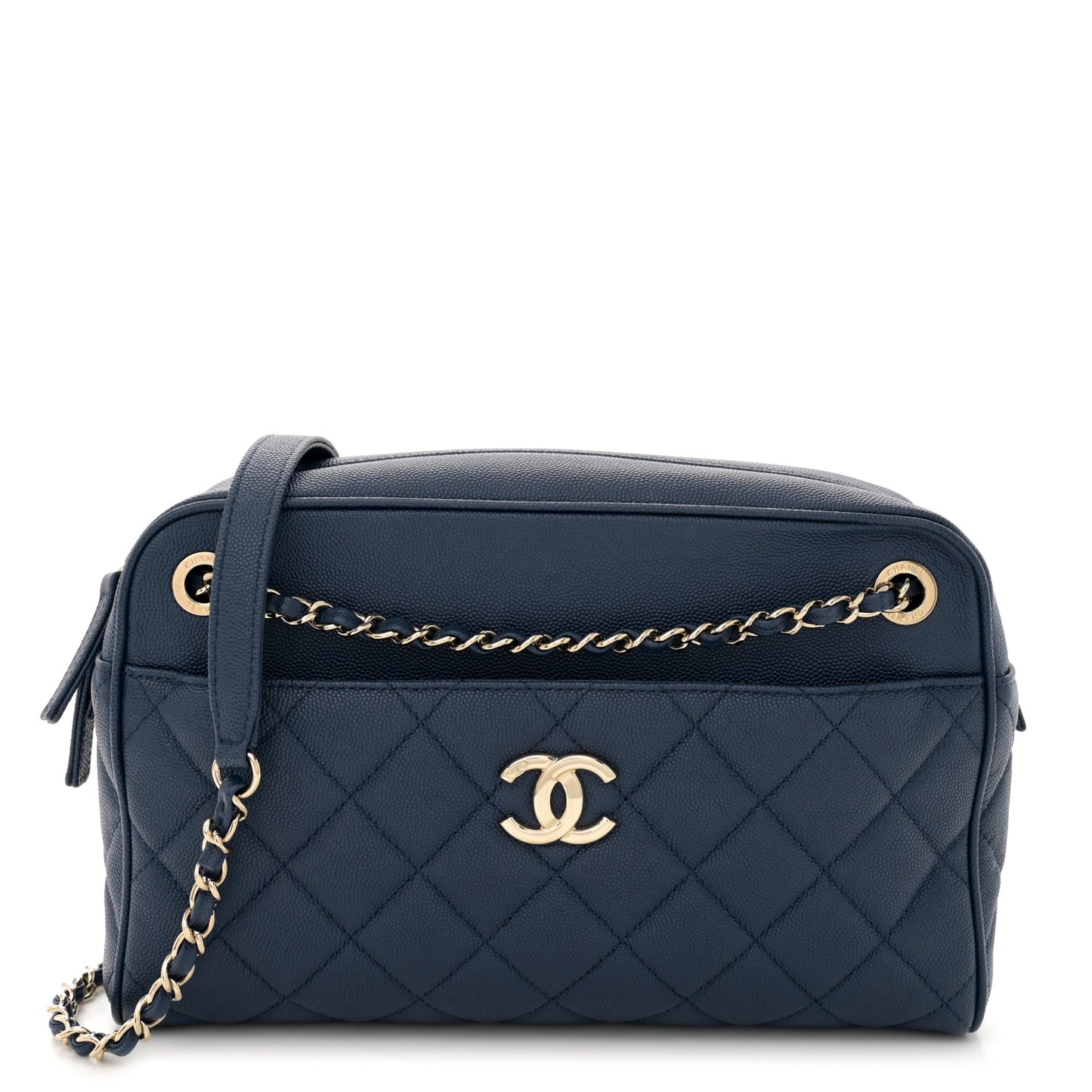 Caviar Quilted Large In & Out Camera Case Navy