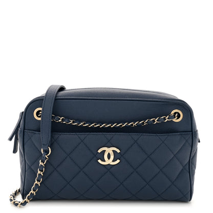 Chanel Caviar Quilted Large In & Out Camera Case Navy 1 of 12