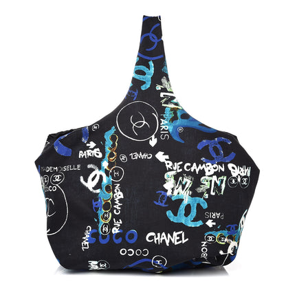Chanel Canvas Coco Print Tote Black Multi 1 of 8