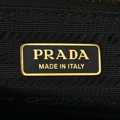 Prada Glossy Calfskin Triangle Medium Bonnie Shoulder Bag Black 6 of 10