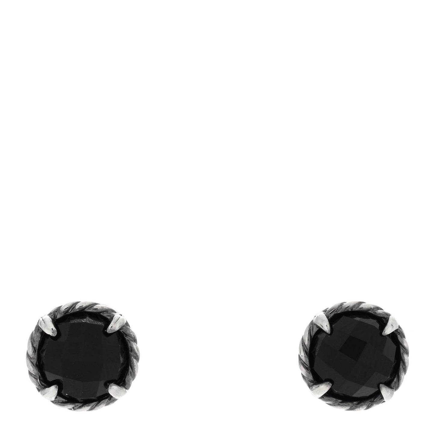 Sterling Silver Black Onyx 8mm Chatelaine Earrings