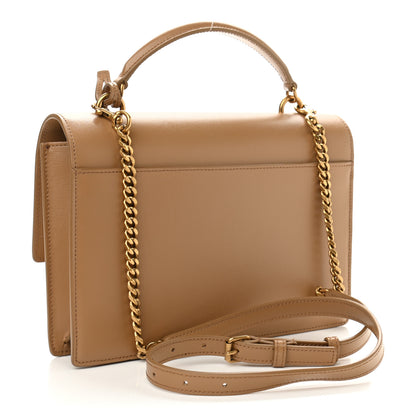 Saint Laurent Smooth Calfskin Medium Monogram Sunset Satchel Natural Tan 3 of 11