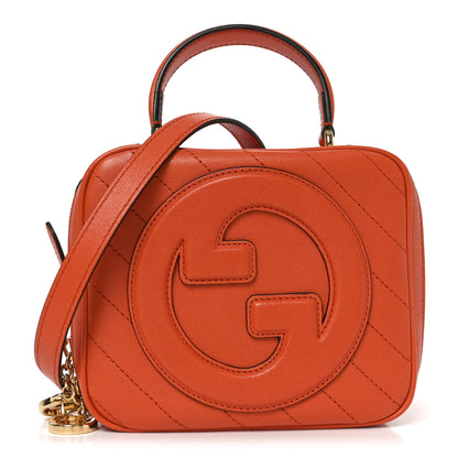Gucci Sakai Be Green Calfskin Diagonal Stitched Blondie Top Handle Bag Orange 1 of 11