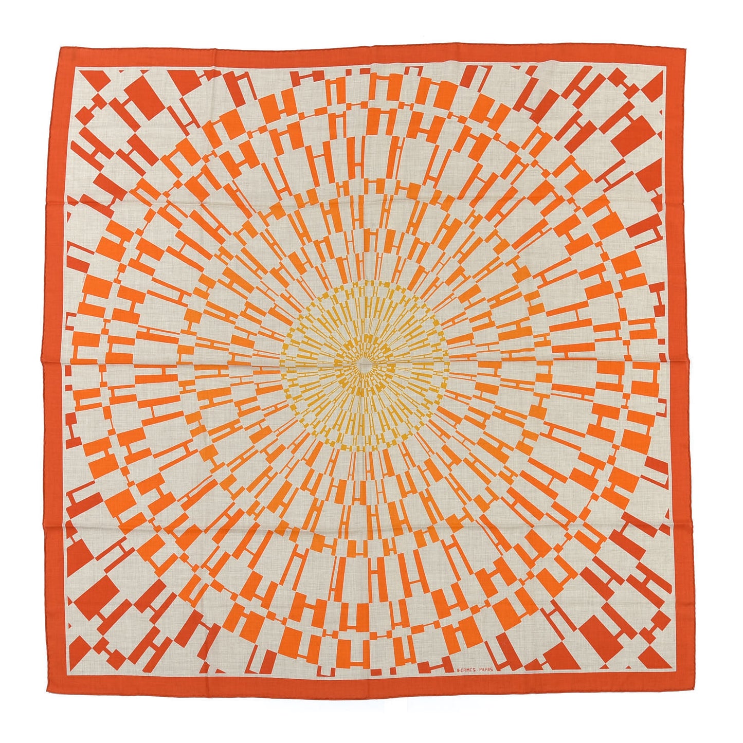 Cashmere Silk Op'H Shawl 140 Naturel Brique Orange