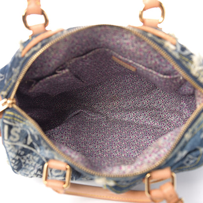 Louis Vuitton Denim Patchwork Speedy 30 Blue 4 of 8