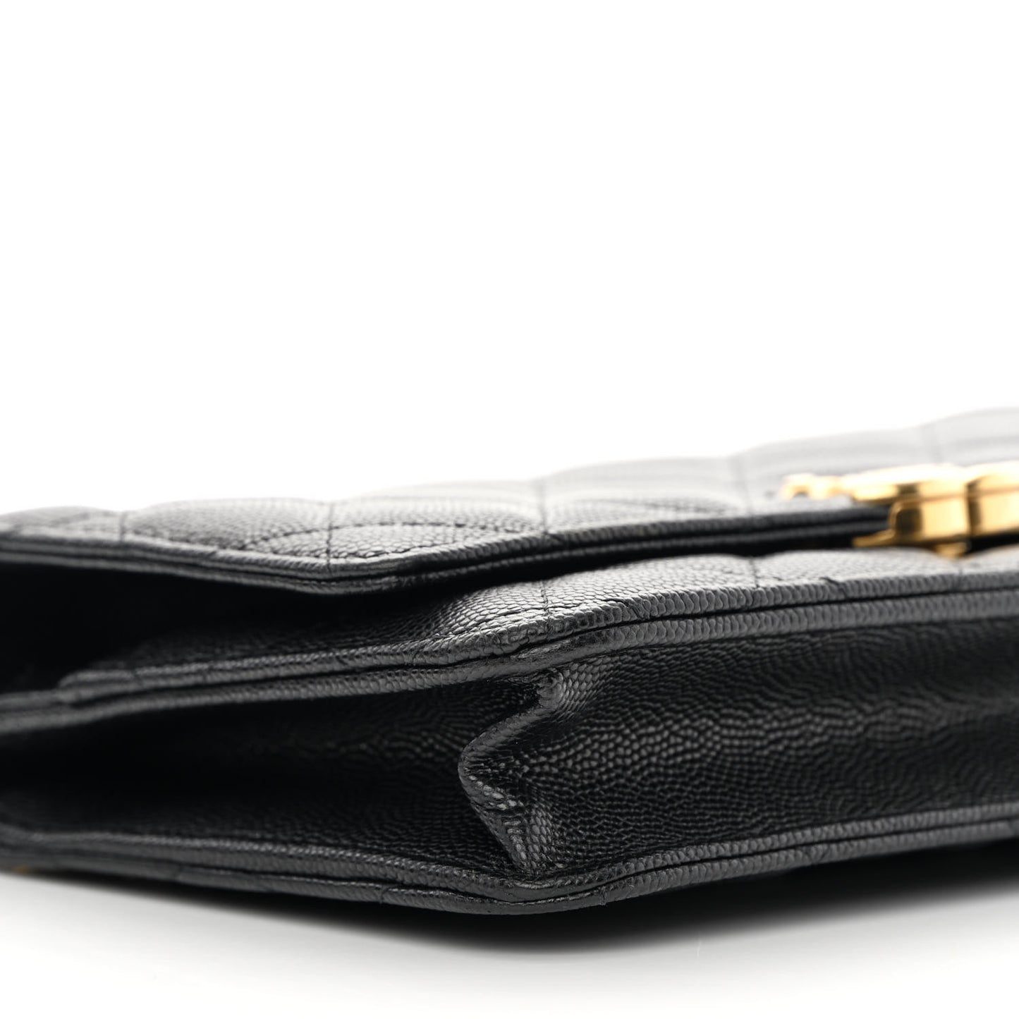 Caviar Quilted Coco First Wallet On Chain WOC Black