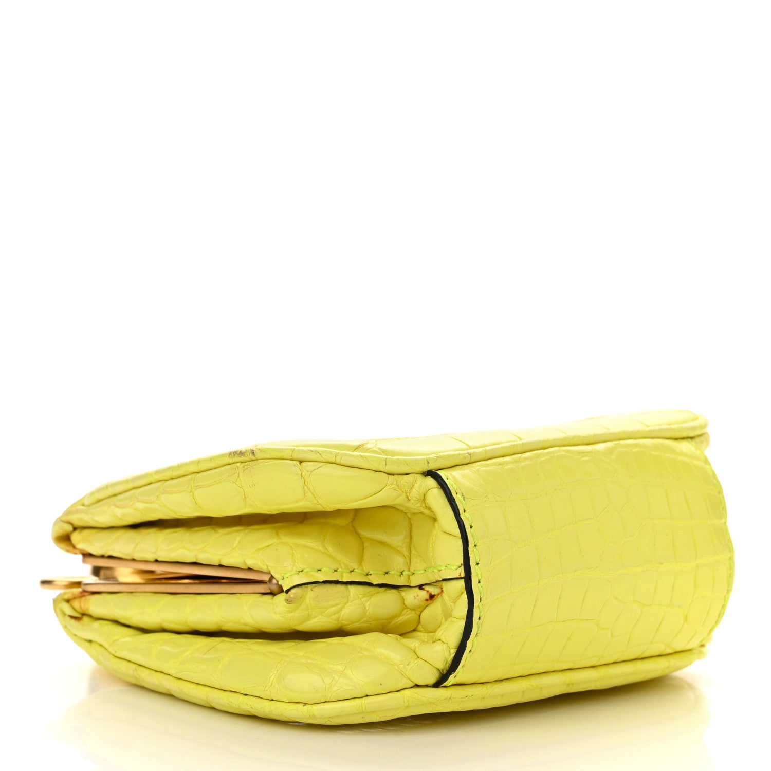 Burberry Alligator Mini Frame Bag Neon Yellow 3 of 13