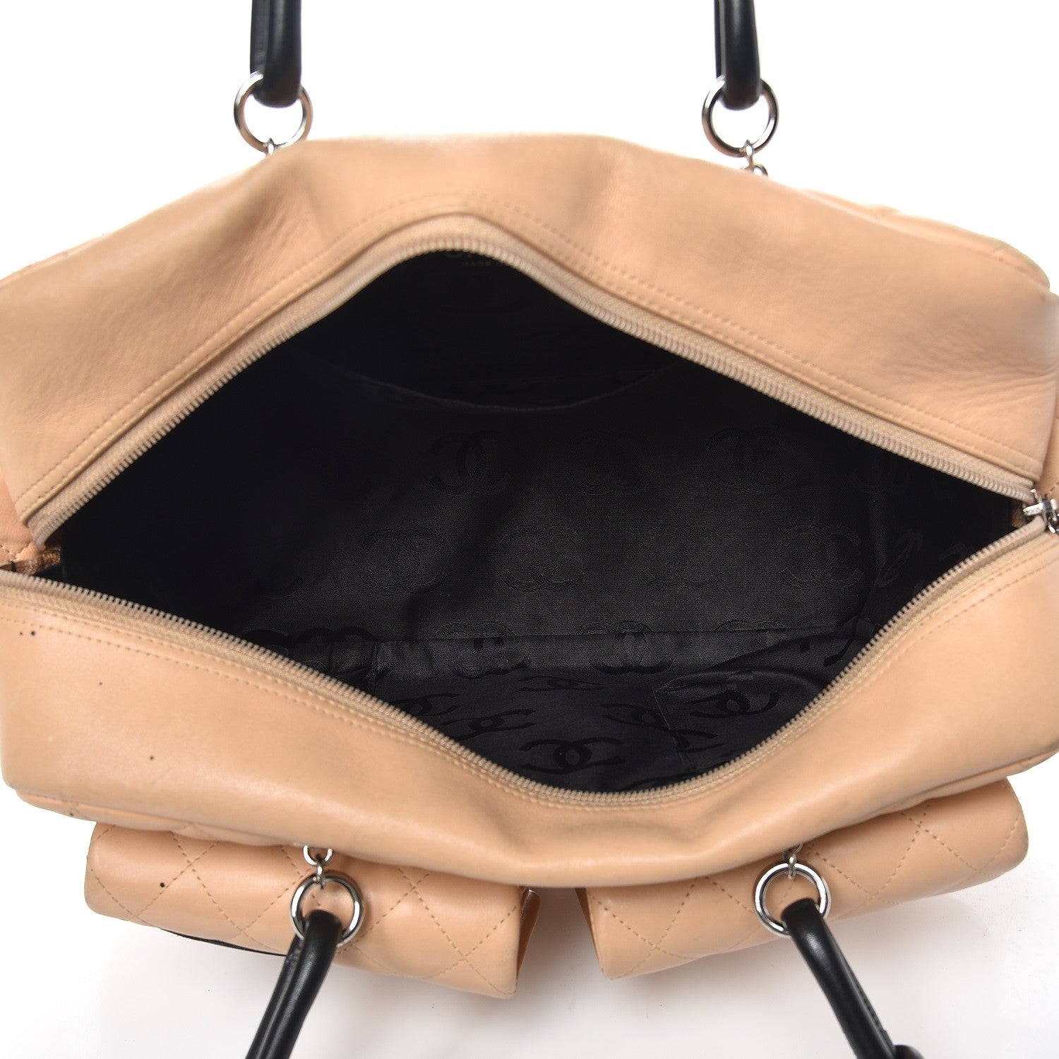 Chanel Calfskin Quilted Large Cambon Multipocket Reporter Beige Black 5 of 21