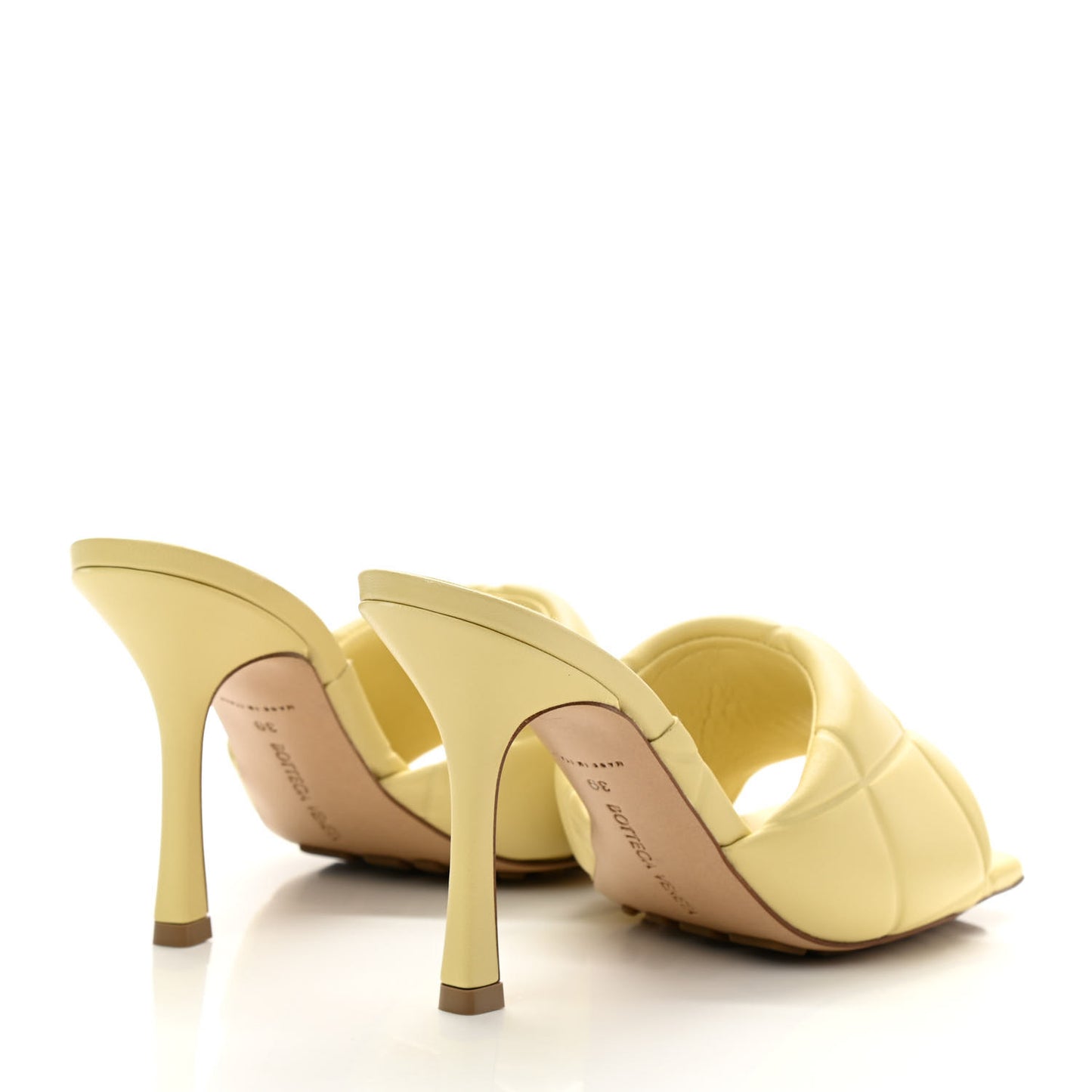 Nappa Quilted Rubber Lido Mule Sandals 39 Moon Beam