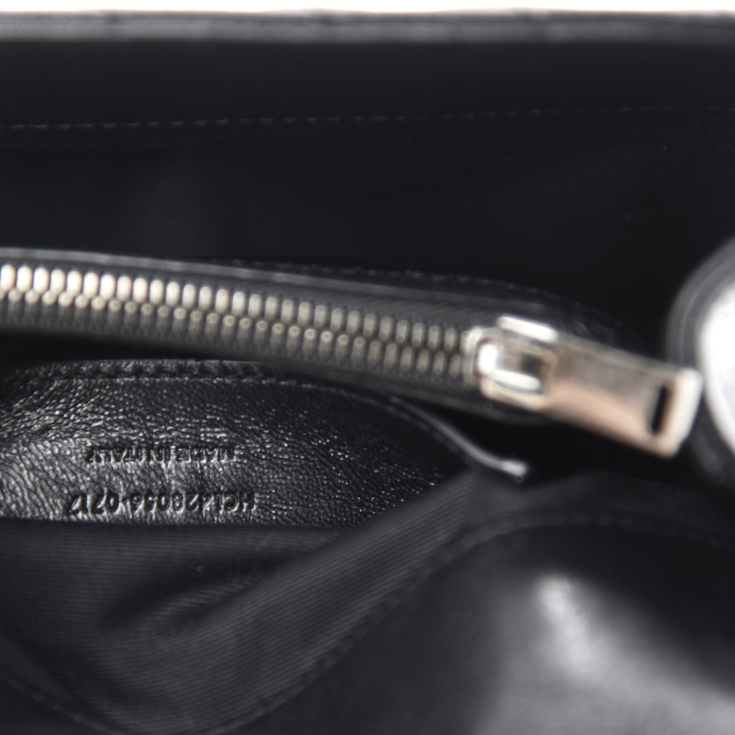 Sheepskin Matelasse Chevron Monogram Medium College Bag Black
