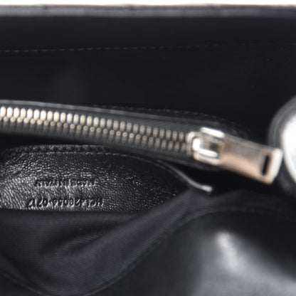 Saint Laurent Sheepskin Matelasse Chevron Monogram Medium College Bag Black 11 of 12