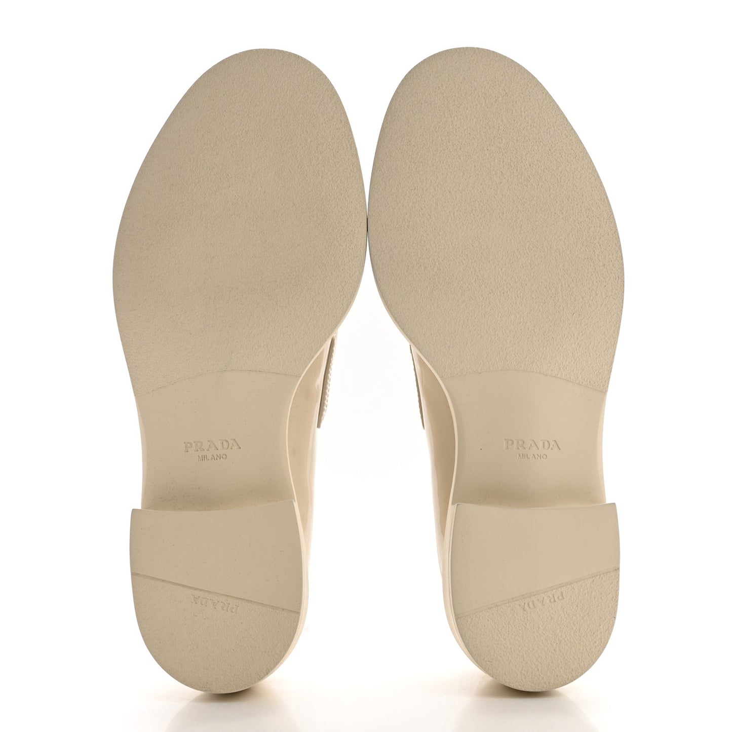 Vernice Metal Triangle Logo 50mm Loafers 38 Avorio