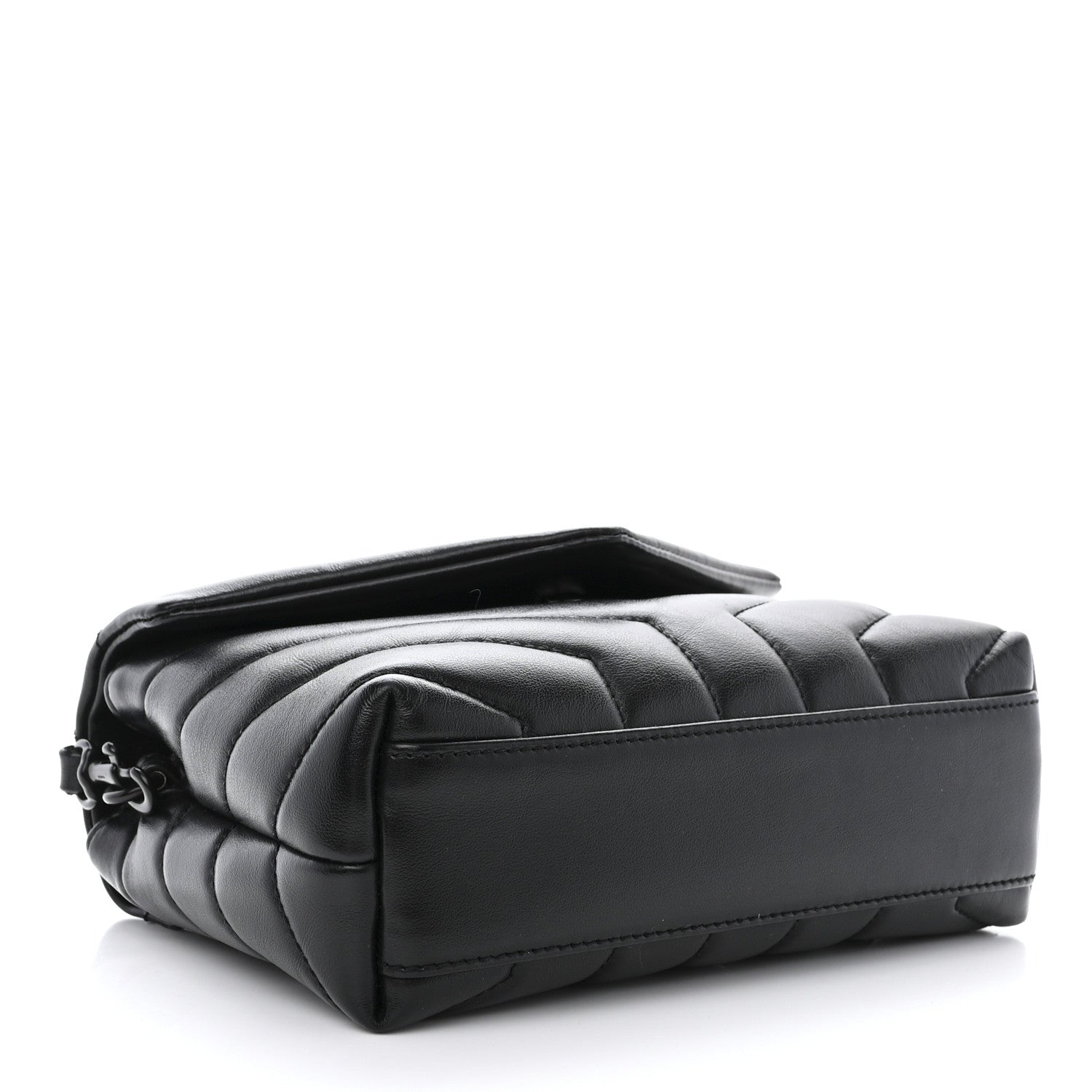 Saint Laurent Calfskin Y Quilted Monogram Monochrome Toy Loulou Crossbody Bag Black 4 of 12
