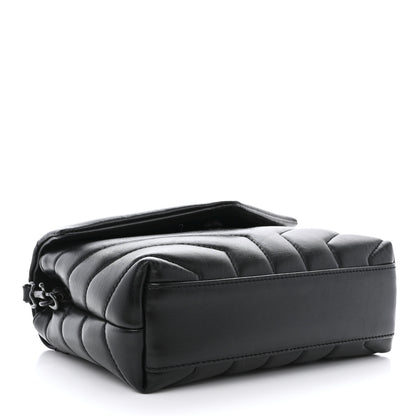 Saint Laurent Calfskin Y Quilted Monogram Monochrome Toy Loulou Crossbody Bag Black 4 of 12