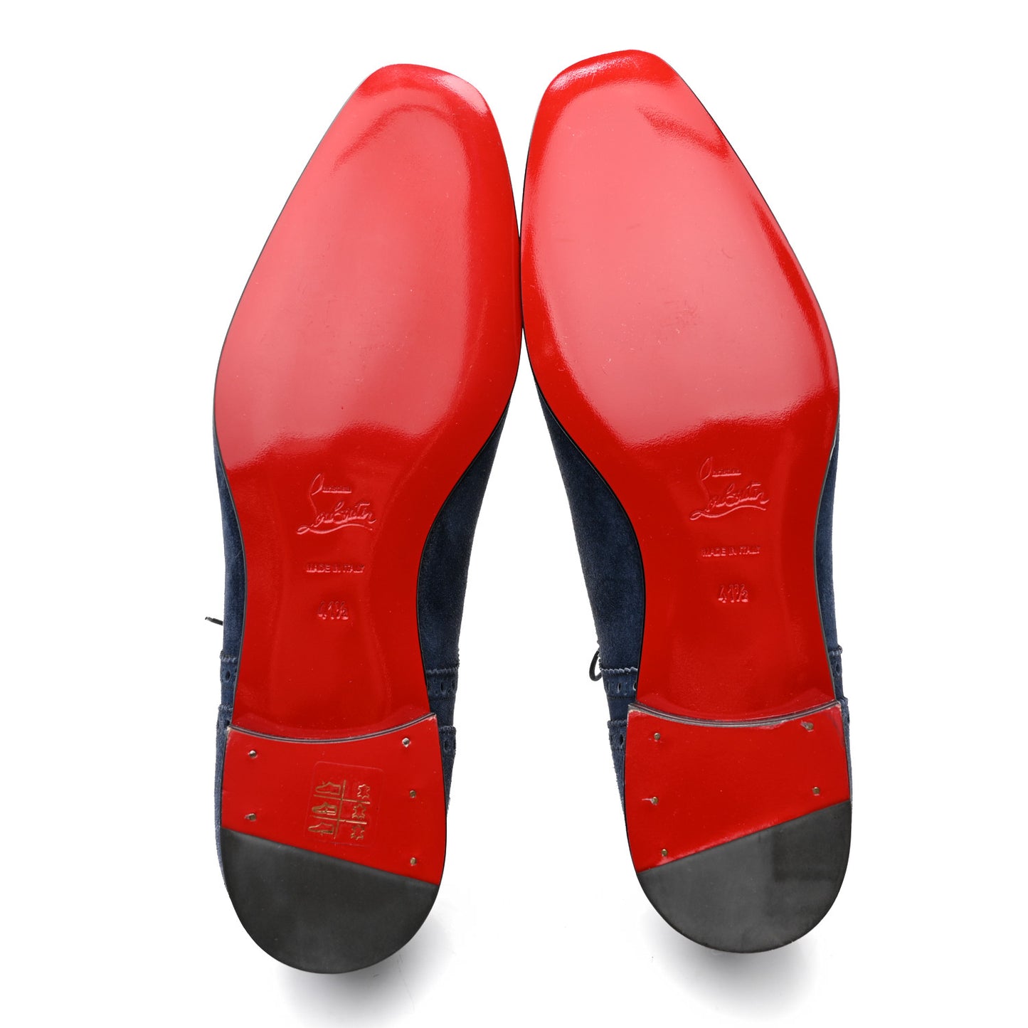 Veau Velours Mens So Charles Flat Oxfords 41.5 Navy