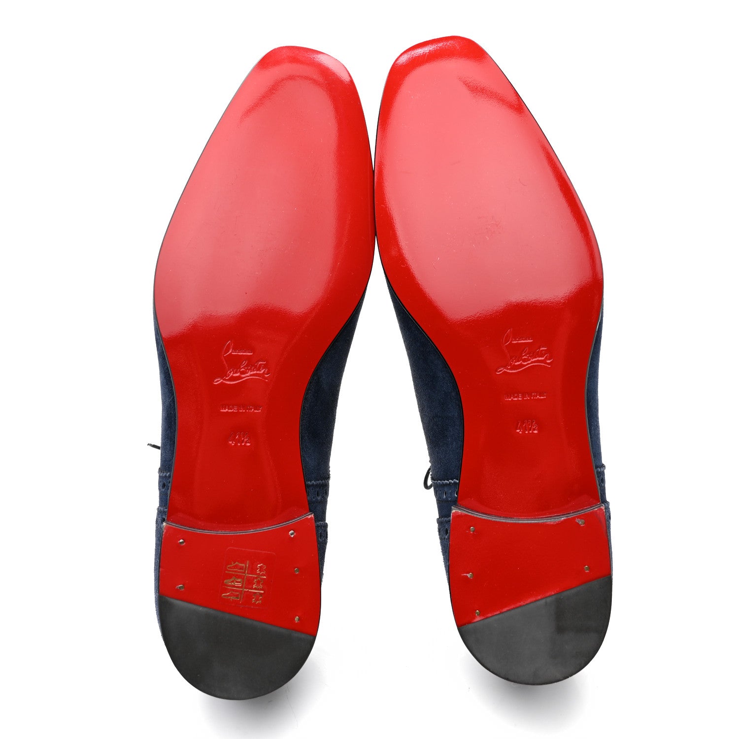 Christian Louboutin Veau Velours Mens So Charles Flat Oxfords 41.5 Navy 5 of 10