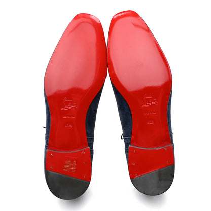Christian Louboutin Veau Velours Mens So Charles Flat Oxfords 41.5 Navy 5 of 10