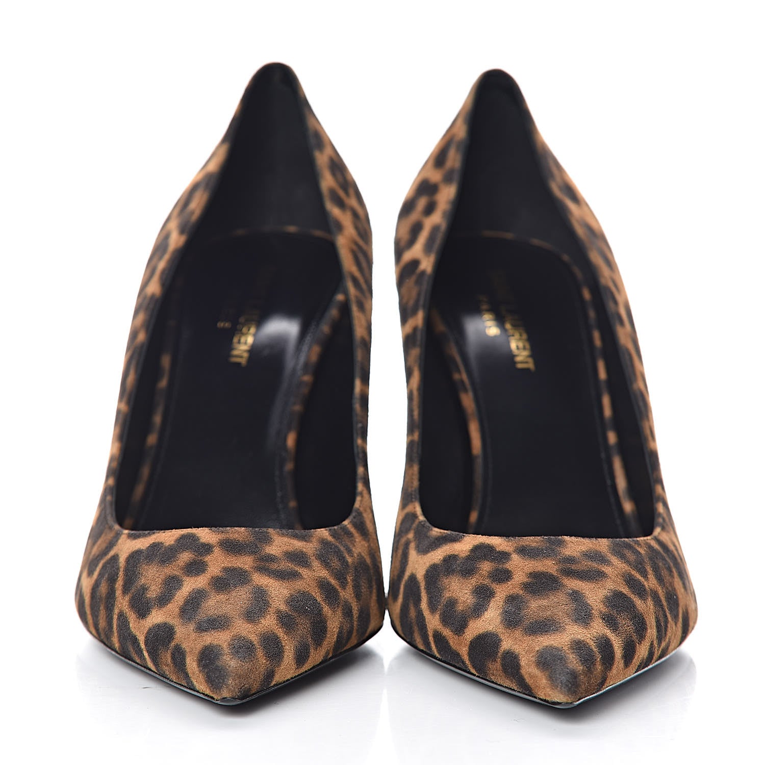 Saint Laurent Suede Leopard Printed Anja Pumps 41 Natural Coffee 2 of 9