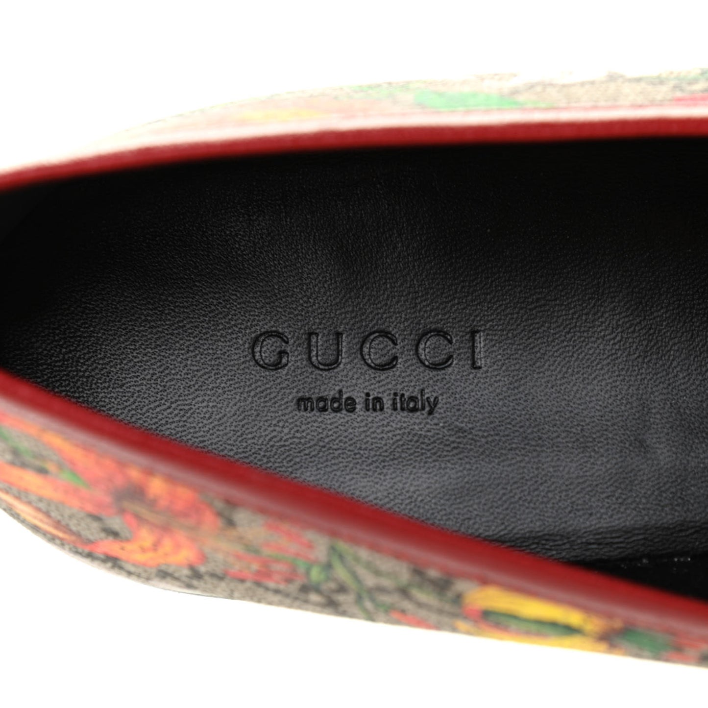 Canvas GG Monogram Flora Horsebit Womens Jordaan Loafers 41 Beige Ebony Multicolor Red