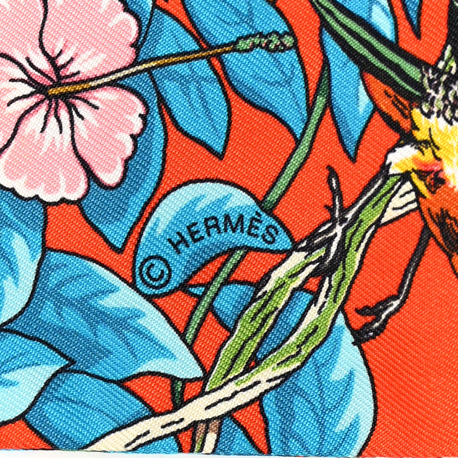 Hermes Silk Jungle Love Love Twilly Orange Bleu Brun 3 of 3