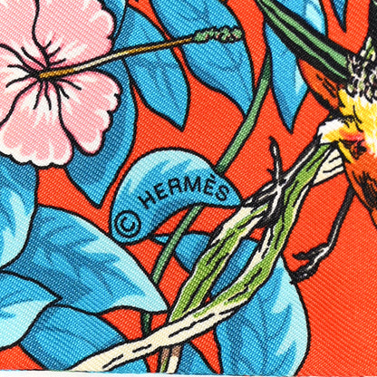 Hermes Silk Jungle Love Love Twilly Orange Bleu Brun 3 of 3