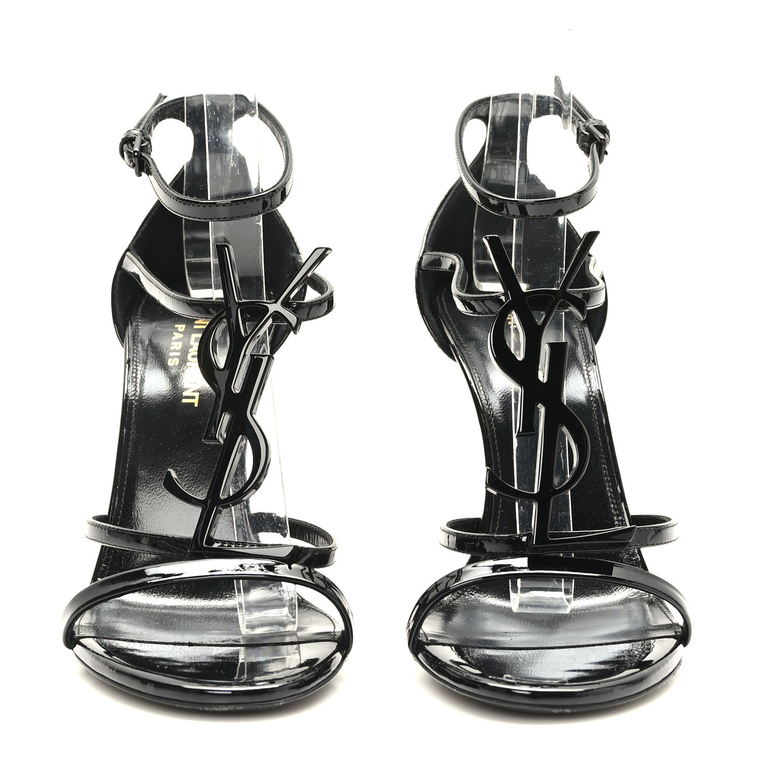 Saint Laurent Patent Cassandra 100 Sandals 37.5 Black 3 of 10