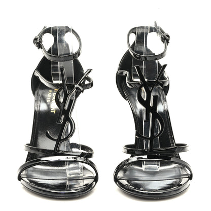Saint Laurent Patent Cassandra 100 Sandals 37.5 Black 3 of 10