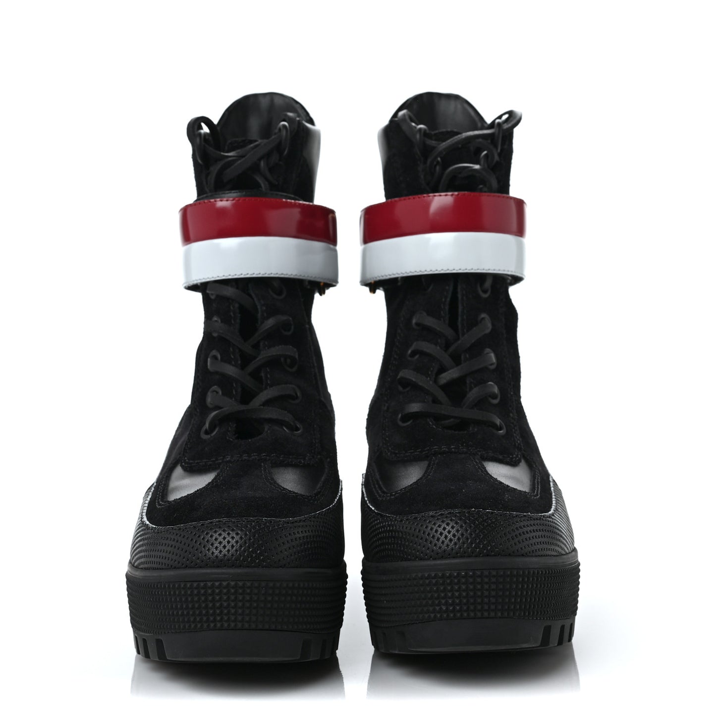 Suede Calfskin Laureate Platform Desert Boots 38 Black