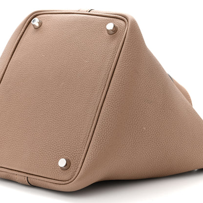 Hermes Taurillon Clemence Picotin Lock 18 PM Beige De Weimar 10 of 14