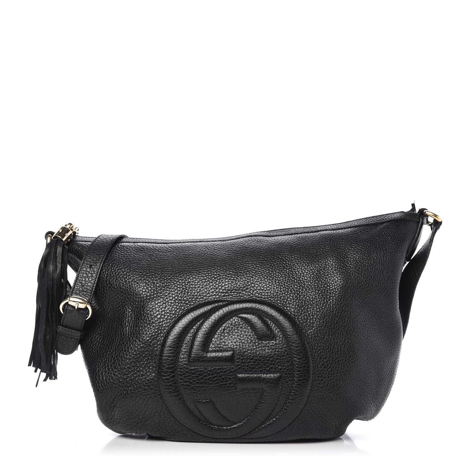 Gucci Pebbled Calfskin Medium Soho Hobo Black 1 of 12