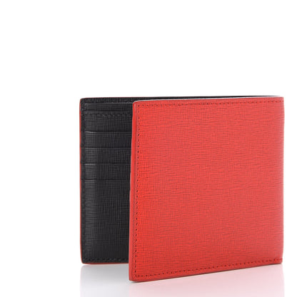 Fendi Vitello Elite Flamingo Lightning Monster Eyes Bi-Fold Wallet Rosso White Black 3 of 8
