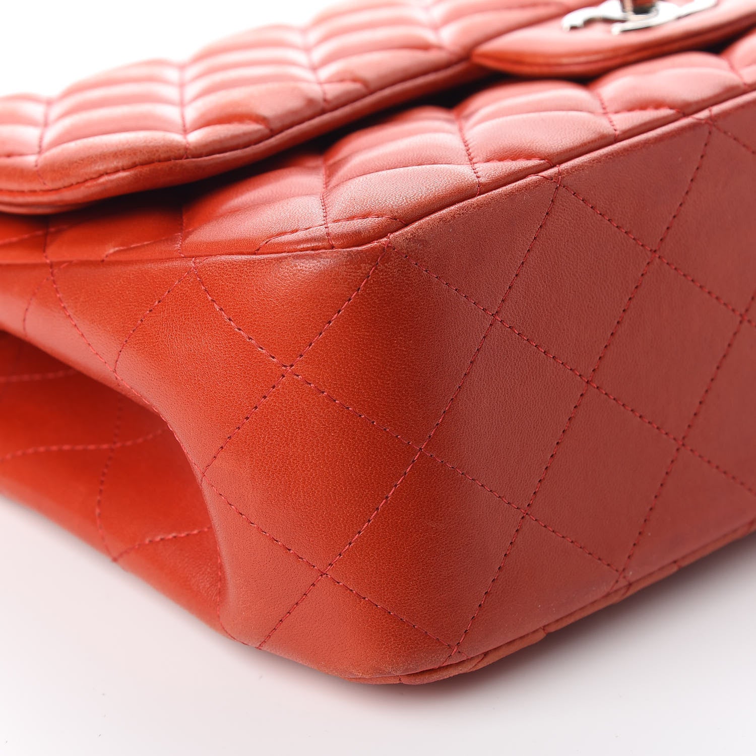Chanel Lambskin Quilted Jumbo Double Flap Red 6 of 15