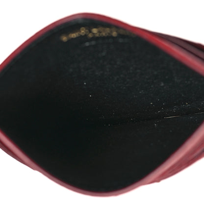 Saint Laurent Grain De Poudre Matelasse Chevron Monogram Credit Card Case Opyum Red 5 of 10