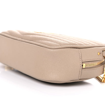 Saint Laurent Grain De Poudre Matelasse Monogram Mini Lou Camera Bag Dark Latte 9 of 12