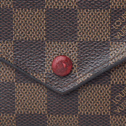 Louis Vuitton Damier Ebene Victorine Wallet Red 8 of 11