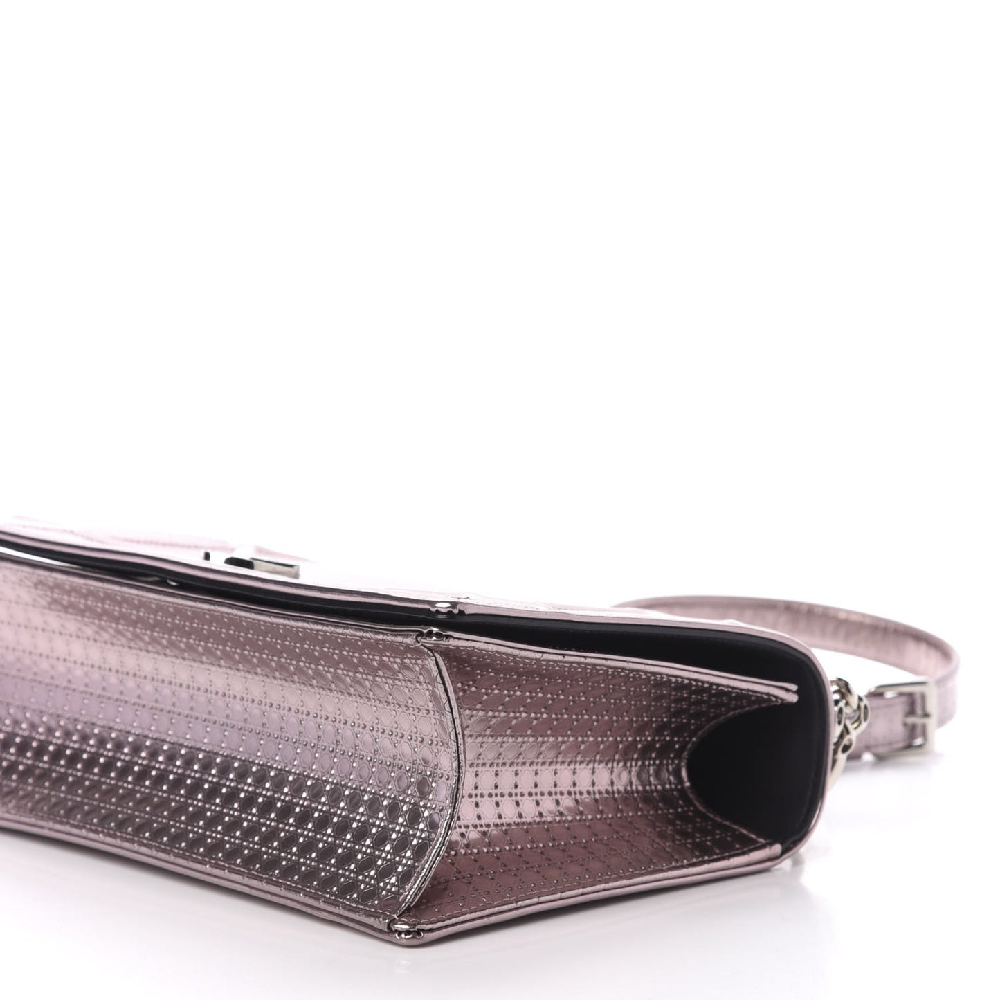 Metallic Patent Micro-Cannage Medium Diorama Flap Bag Hyper Pink