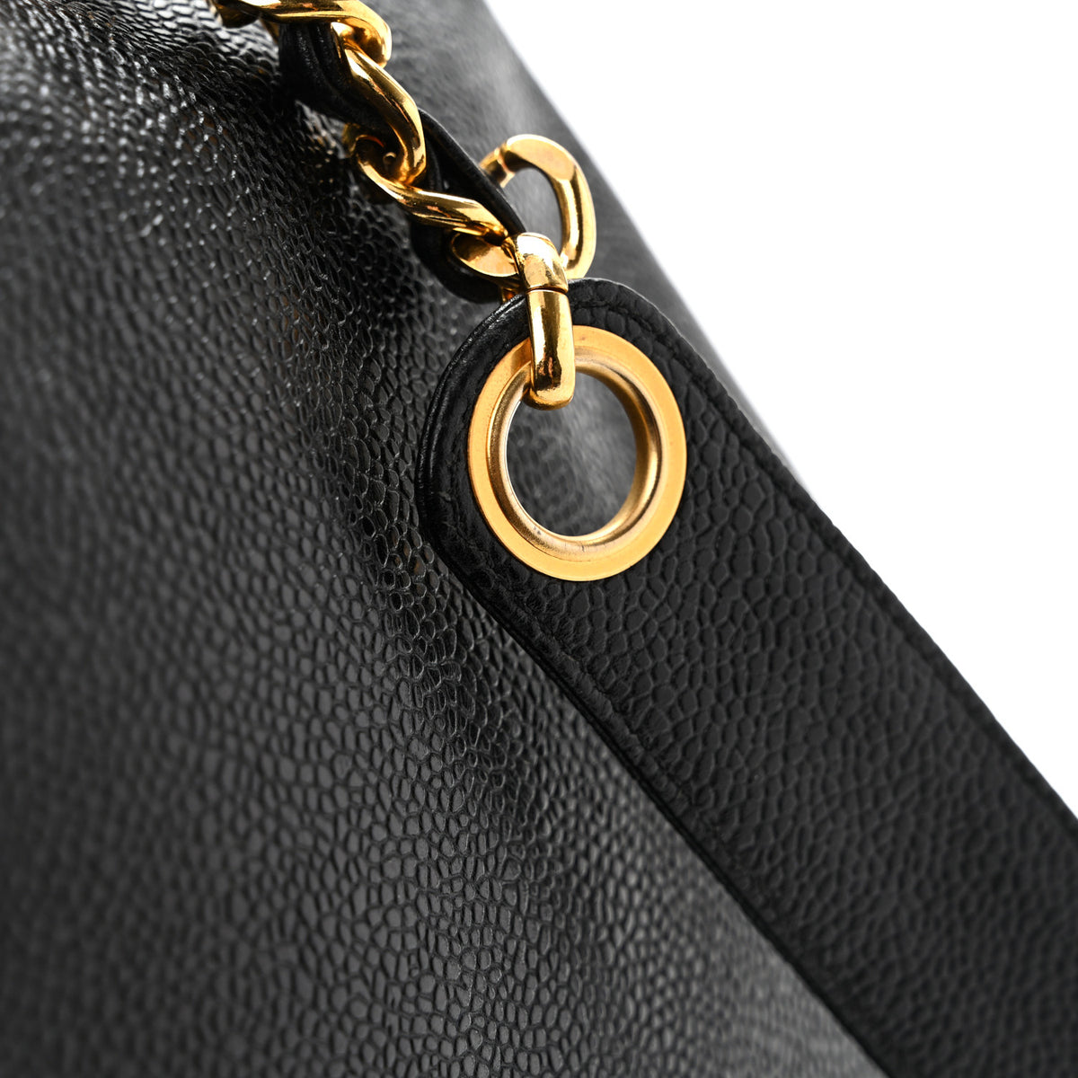 Caviar CC Drawstring Shoulder Bag Black