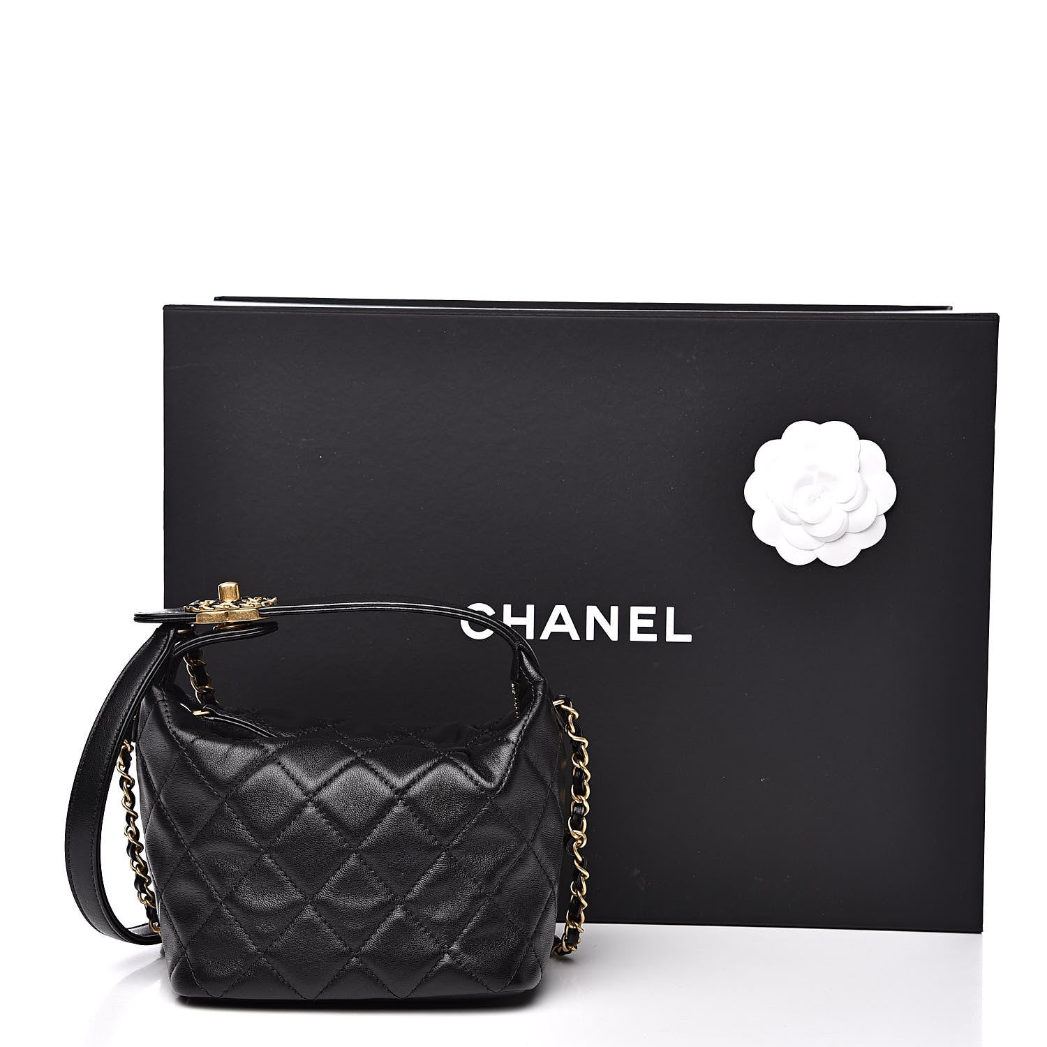 Chanel Lambskin Quilted Small Perfect Meeting Hobo Black 11 of 11