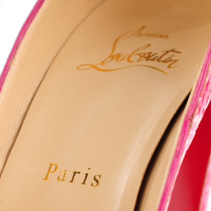 Christian Louboutin Python Lady Peep 150 Pumps 37.5 Rose Matador 8 of 10